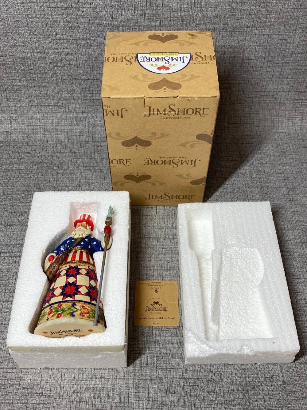 Jim Shore "Perfectly Festive in All Fifty States" Stars and Stripes Santa BOX - Picture 2 of 11